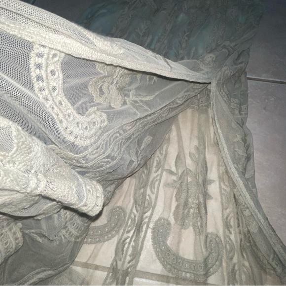 Altar’d State floral green sheer maxi dress Sz M - Picture 9 of 13